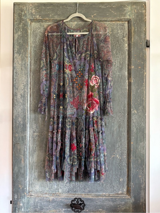 Johnny Was Dresses & Skirts - Johnny Was Multi-Color Embroidered Paisley Long Sleeve Dress